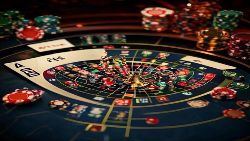 Minh họa bàn Baccarat và các cửa cược Banker Player Tie